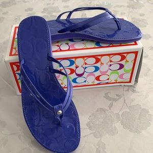 Coach Juney patent leather thong sandals